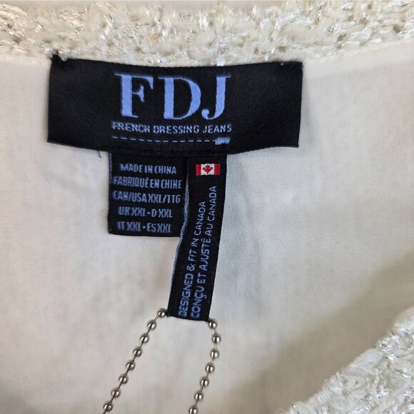 FDJ French Dressing Sequined Tunic XXL White Sparkle NYE Dainty Fairy y2k New - Picture 9 of 12